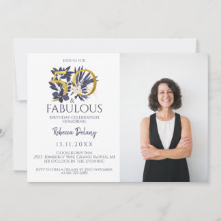 50 und Fabelhaft Elegantes Blau Gold
