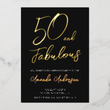 50. und Fabelhaft Geburtstag Goldfolie