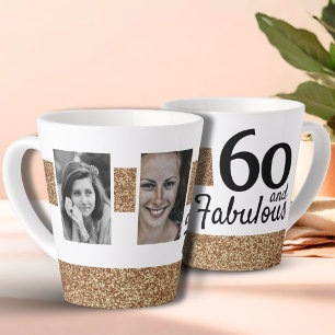 50 und Fabelhaft Gold Glitter 2 Foto 50. Geburtsta Milchtasse