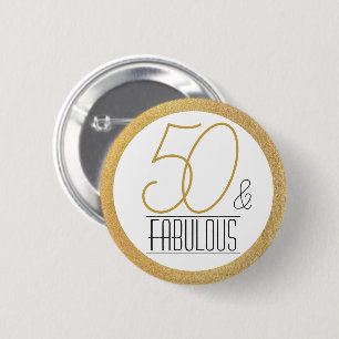 50 und Fabelhaft Gold Personalisierte Geburtstagsf Button