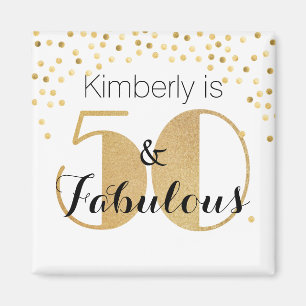 50 und Fabelhaft Gold Personalisierte Geburtstagsf Magnet