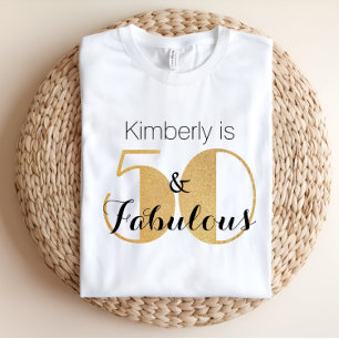 50 und Fabelhaft Gold Personalisierte Geburtstagsf T-Shirt