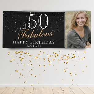 50 und Fabelhaft Moderne schwarze 50. Geburtstagsf Banner