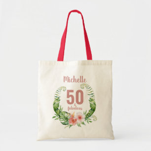50 und fabelhaft rosa personalisierten Geburtstag Tragetasche