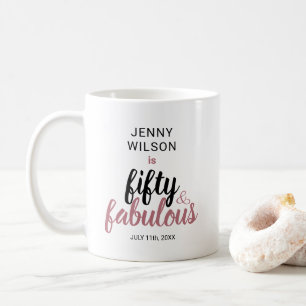 50 und Fabelhaft Rose Gold Geburtstag Custom Kaffeetasse