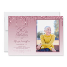 50 und Fabelhaft Roségold Rosa Glitter-Foto