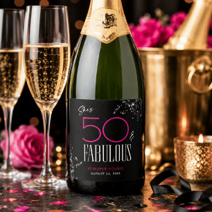 50 und Fabelhaft Schwarz Rosa Glam Funkelnder Gebu