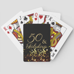50 und Fabelhaft Schwarz und Gold Geburtstag Spielkarten