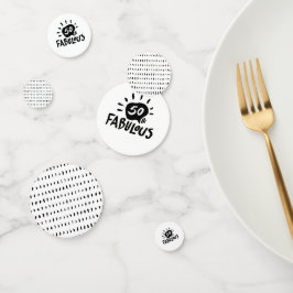 50 und fabelhaft Schwarz und Weiß 50. Geburtstag Konfetti