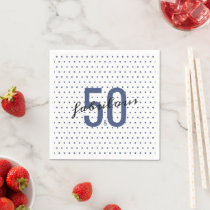 50 und fabelhafte 50. Geburtstag Blue Dotty Muster Serviette