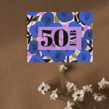50 und fabelhafte 50. Geburtstag Blue Gold Floral
