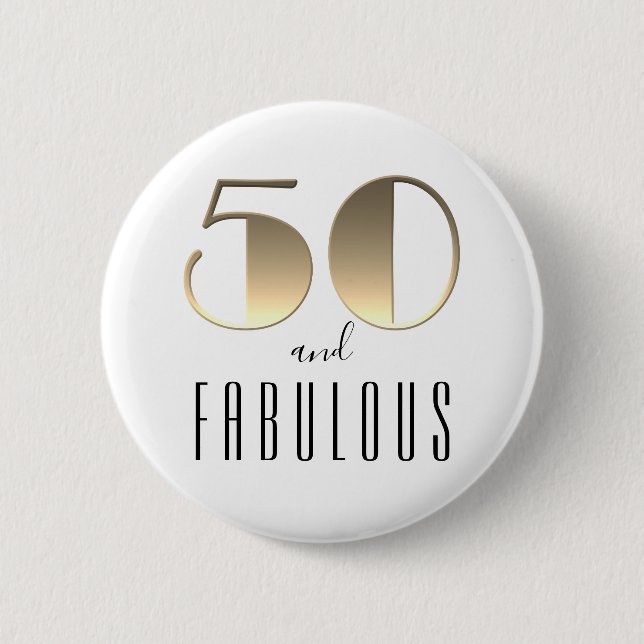 50 und fabelhafte 50. Geburtstag Gold Button (Vorderseite)