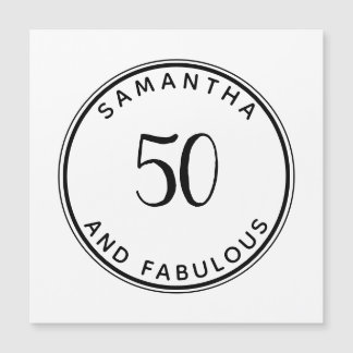 50 und fabelhafte 50. Geburtstag Moderne Minimal Magneteinladung