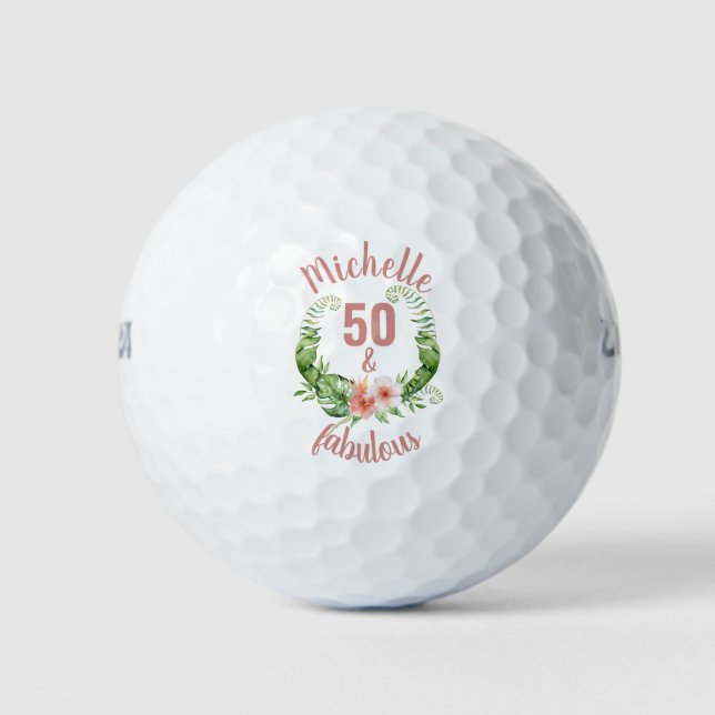 50 und fabelhafte 50. Geburtstagsgolfbälle Golfball (Vorderseite)