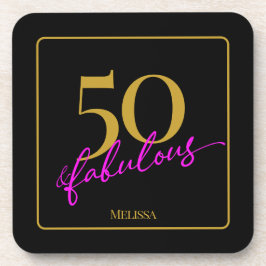 50 und fabelhafte 50. Geburtstagsparty Black and G Getränkeuntersetzer