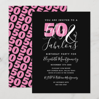 50 und fabelhafte 50. Geburtstagsparty Einladung