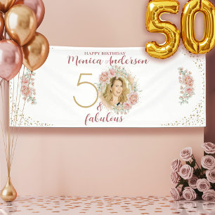 50 und fabelhafte 50. Geburtstagsparty Glitzer Nam Banner