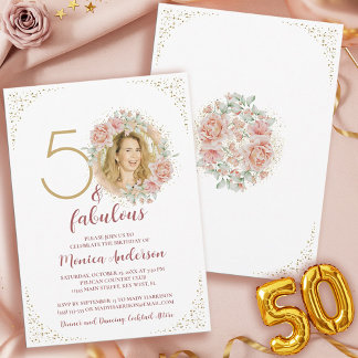50 und fabelhafte 50. Geburtstagsparty Glitzer Nam Einladung