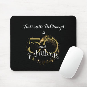 50 und fabelhafte 50. Geburtstagsparty Gold Black Mousepad