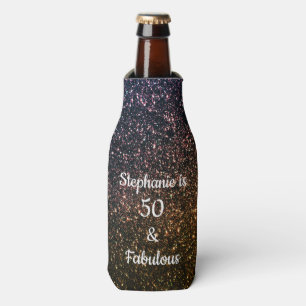 50 und fabelhafte Birthday Gold Black Glitzer Cool Flaschenkühler