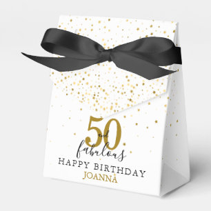 50 und fabelhafte Birthday Gold und Black Elegant Geschenkschachtel