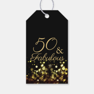 50 und fabelhafte Black and Gold Geburtstag Geschenkanhänger
