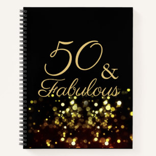 50 und fabelhafte Black and Gold Geburtstag Notizbuch