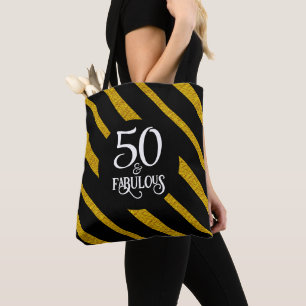 50 und fabelhafte Black and Gold Tote Bag