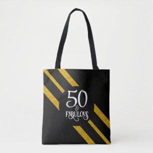 50 und fabelhafte Black and Gold Tote Bag