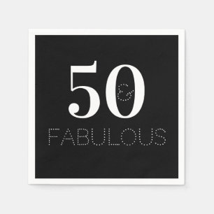 50 und fabelhafte Black and White Geburtstagsparty Serviette