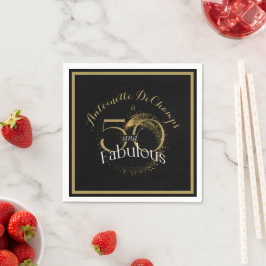 50 und fabelhafte Black Gold 50. Geburtstagsparty Serviette