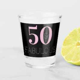 50 und fabelhafte Black Pink Birthday Party Gefall Schnapsglas