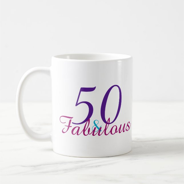 50 und fabelhafte bunte Geburtstagsgeschenke Kaffeetasse (Links)