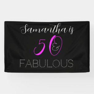 50 und fabelhafte Chic Hot Pink Black 50. Geburtst Banner