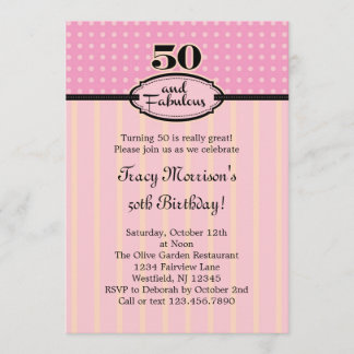50 und fabelhafte Einladung zum Geburtstag