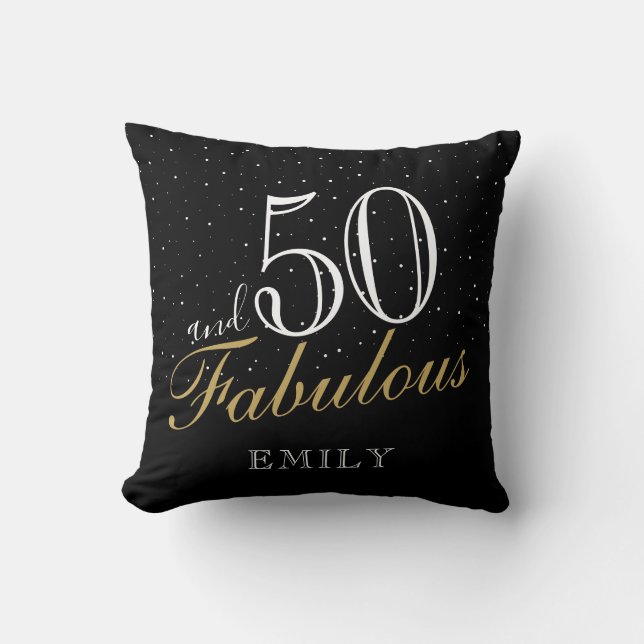 50 und fabelhafte Elegant Black 50. Geburtstag Kissen (Vorderseite)