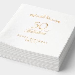 50. und fabelhafte Elegant Ornament 50. Geburtstag Servietten Mit Folie