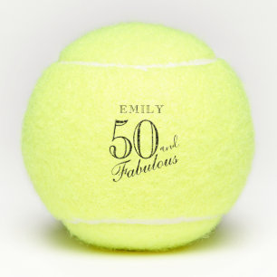 50 und fabelhafte Elegant Script Name 50. Geburtst Tennisbälle