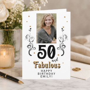50 und fabelhafte Foliage 50. Geburtstags-Foto Karte