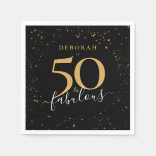 50 und fabelhafte Geburtstag Black Gold Confetti C Serviette