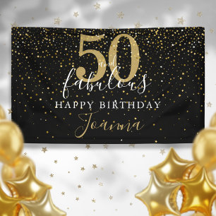 50 und fabelhafte Geburtstag Elegant Gold Stars Bl Banner