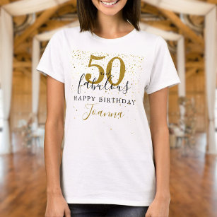 50 und fabelhafte Geburtstag Elegant Gold und Schw T-Shirt
