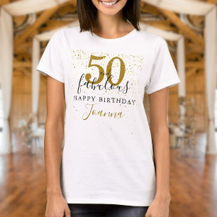 50 und fabelhafte Geburtstag Elegant Gold und Schw T-Shirt