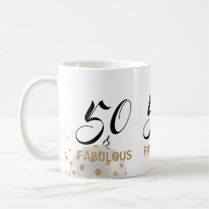 50 und fabelhafte Geburtstags-Black-Gold-Typografi Kaffeetasse