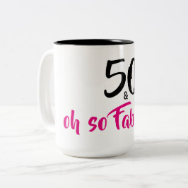 50 und fabelhafte Geburtstags-Kaffee-Tasse Zweifarbige Tasse