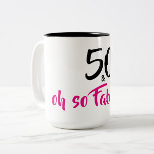 50 und fabelhafte Geburtstags-Kaffee-Tasse Zweifarbige Tasse