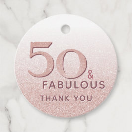 50 und fabelhafte Geburtstags-Rose Gold Elegant Geschenkanhänger