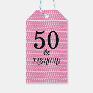 50 und fabelhafte Geburtstagspartei Mermaid Pink B Geschenkanhänger
