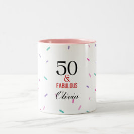 50 und fabelhafte Geburtstagsparty Colorful Confet Zweifarbige Tasse