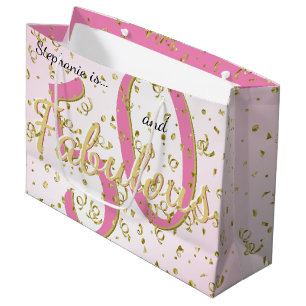 50 und fabelhafte Geburtstagsparty Fun Pink/Gold G Große Geschenktüte